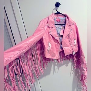 Barbiecore Psychedelic Cowgirl Fringe Jacket!